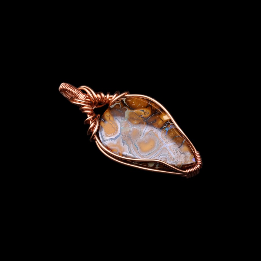 Boulder Opal Copper Wire Pendant