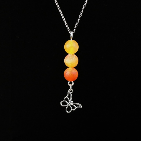 Orange Frosted Agate Necklace