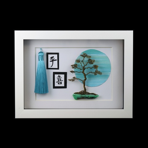Oriental Theme 3D Picture Blue