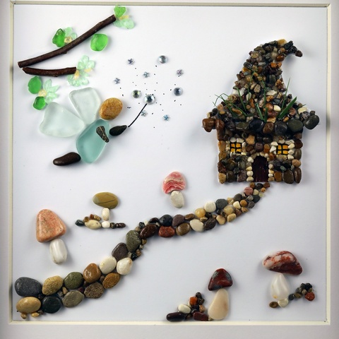 Fairy Garden Sea Glass & Stone Art