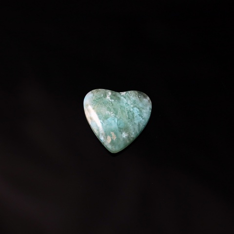 Blue Opal Wood Cabochon Heart