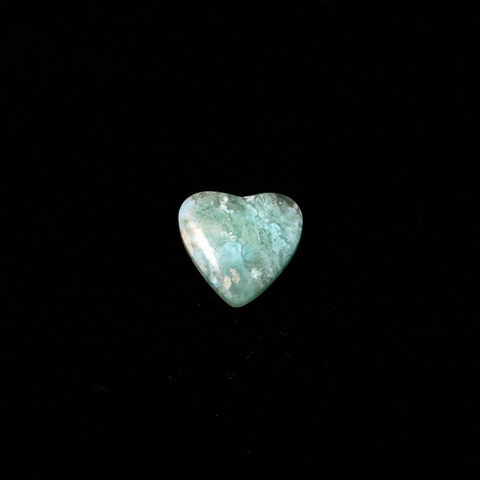 Blue Opal Wood Cabochon Heart