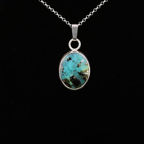 Morenci Turquoise Silver Necklace