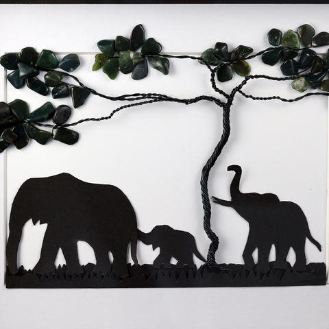 Savannah Elephants 3D Picture
