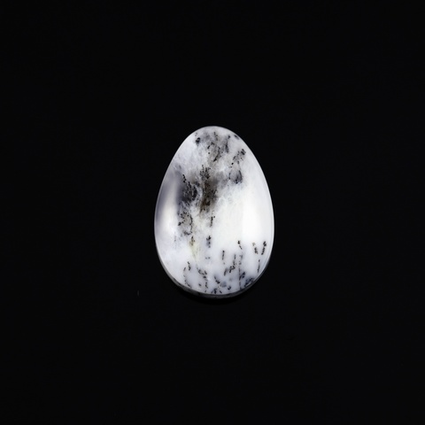 White Dendritic Opal Cabochon