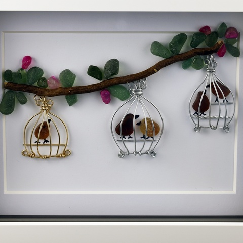Bird Cages in a Tree 3D Picture