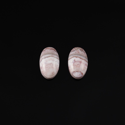 Flowering Peach Oval Cabochons - Pair