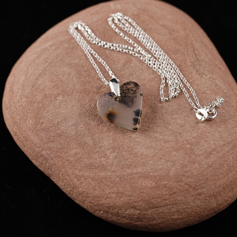 Montana Agate Heart Necklace