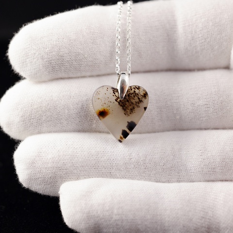Montana Agate Heart Necklace