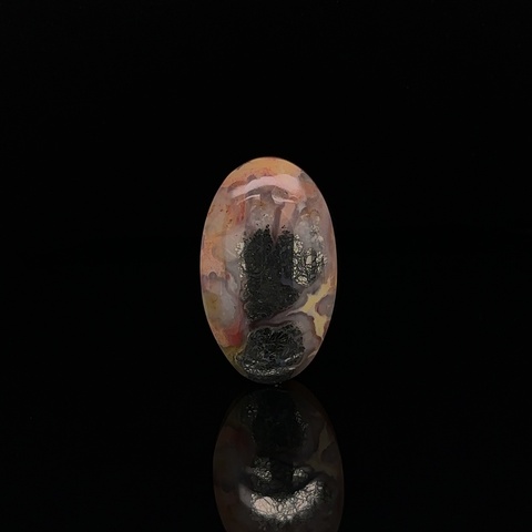 Marcasite Plume Agate Oval Cabochon