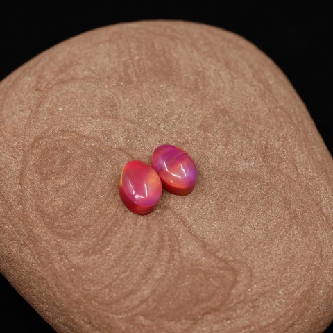 Aurora Opal Red Oval Earing Pair