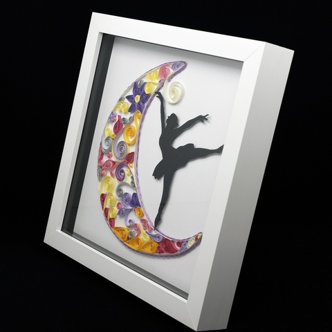 Ballerina Moon 3D Quill Art Picture