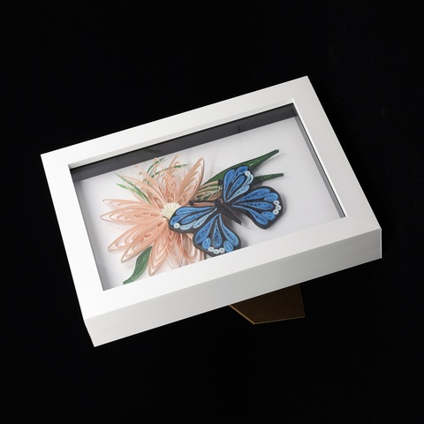 Butterfly & Flower 3D Quill Art Picture