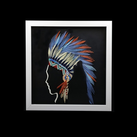 Indian Wolf Spirit 3D Quill Art Picture