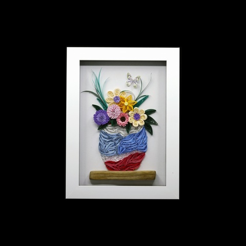 Vase of Flowers Quill Art Picture