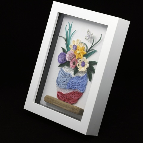 Vase of Flowers Quill Art Picture