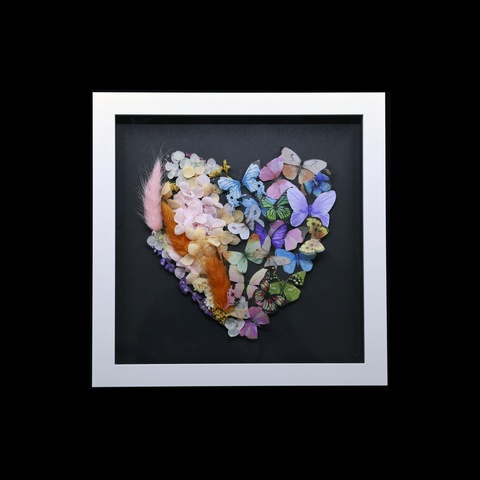 Whimsical Wings & Petal Heart 3D Picture