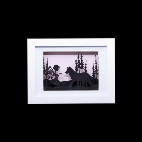 The Fairy & The Wolf Silhouette 3D Picture