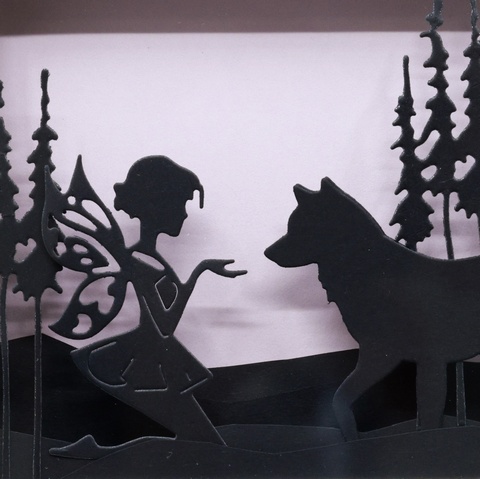 The Fairy & The Wolf Silhouette 3D Picture