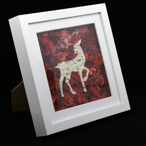 Christmas Reindeer 3D Quill Art Picture