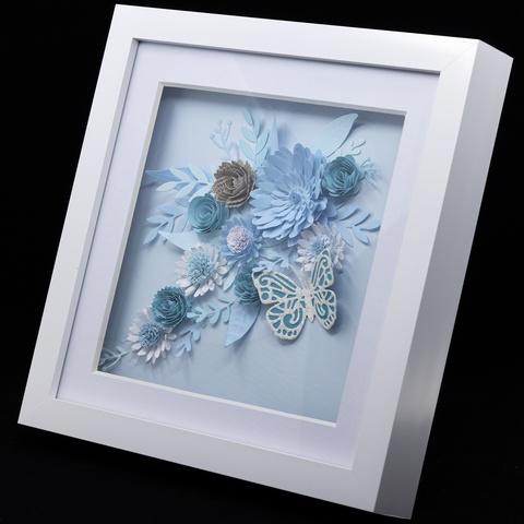 Blooms in Blue 3D Flower Quill Art