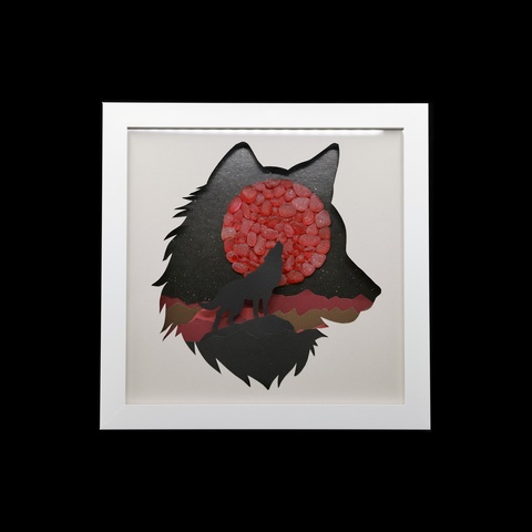 Blood Moon Wolf 3D Picture