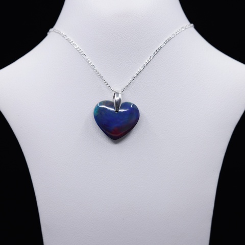 Aurora Opal Blue Heart Necklace