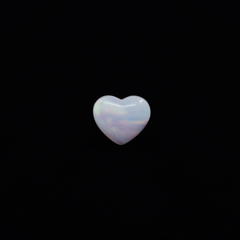 Aurora Opal White Heart Cabochon