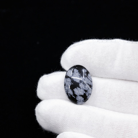 Snowflake Obsidian Oval Cabochon