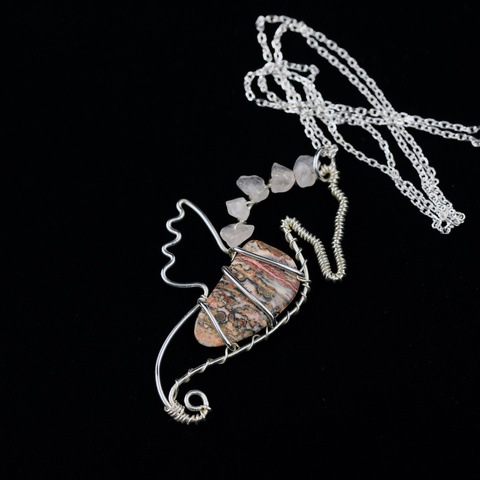 Sea Horse Wire Wrap Necklace