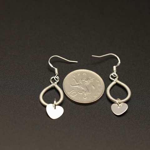 Silver Coil Dangle Earrings