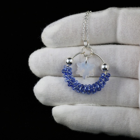 Blue Snowflake Necklace