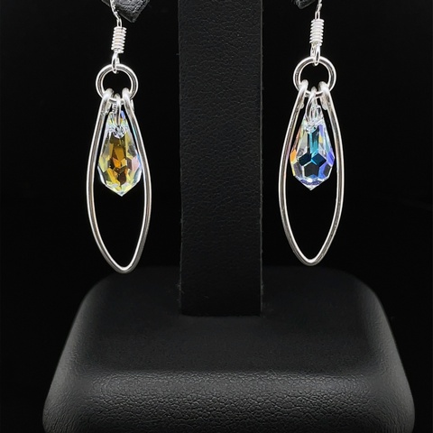 Silver Crystal Dangle Earrings