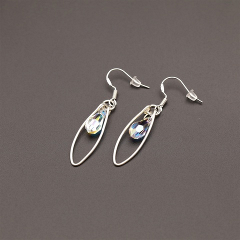 Silver Crystal Dangle Earrings