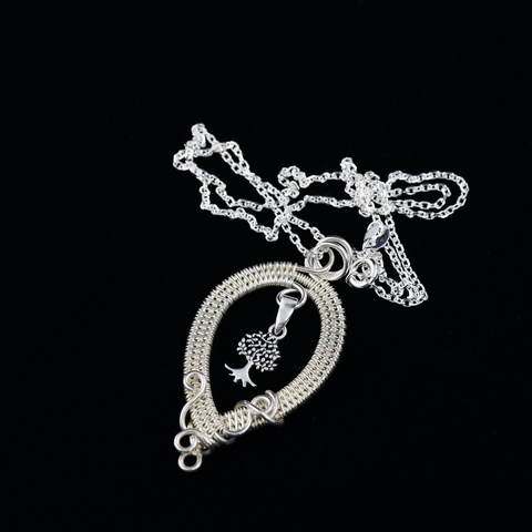 Silver Tree Wire Weave Necklace