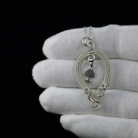 Silver Tree Wire Weave Necklace