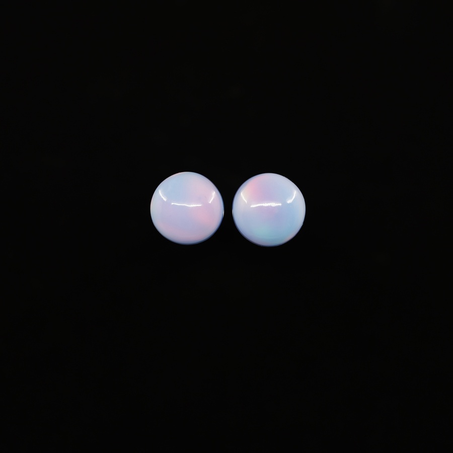 Aurora Opal Blue Round Matching Pair