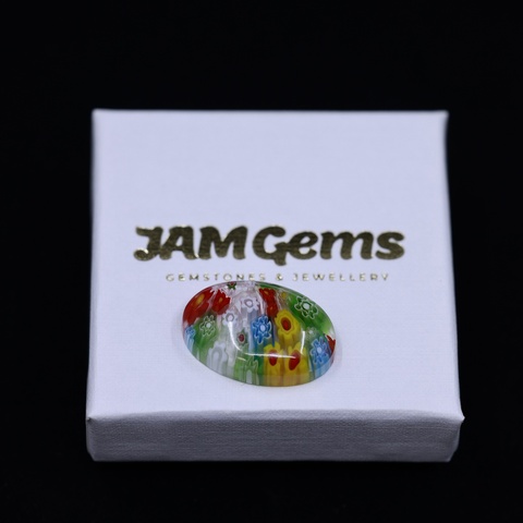 Millefiori Glass Oval Cabochon
