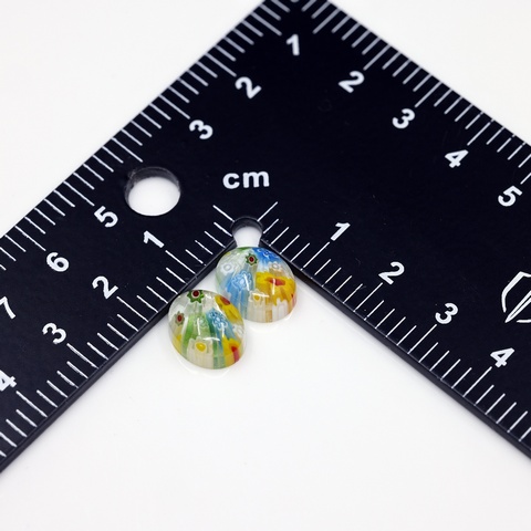 Millefiori Glass Oval Earring Pair