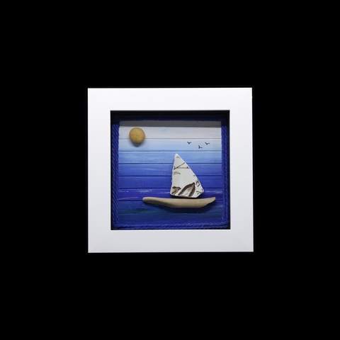 Ceramic & Driftwood Sunset Sail 3D Picture