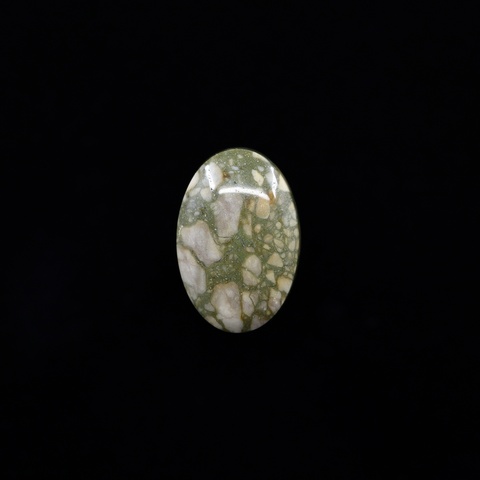 Brecciated Green Jasper Oval Cabochon