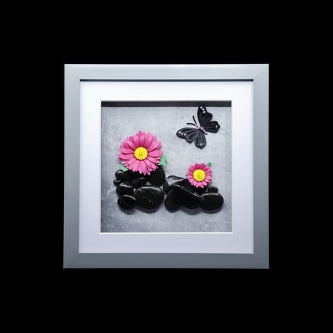 Black Pebbles & Pink Petals