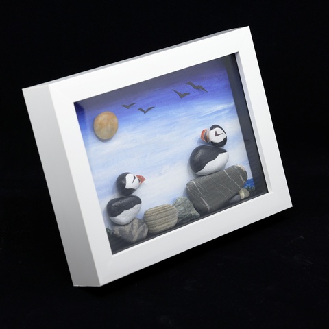 Clifftop Puffins 3D Art