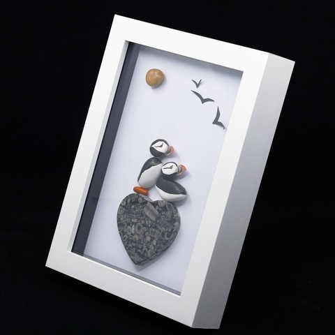 Heart Stone Puffins