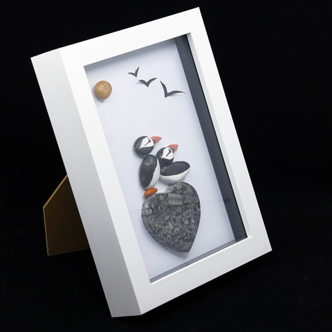 Heart Stone Puffins