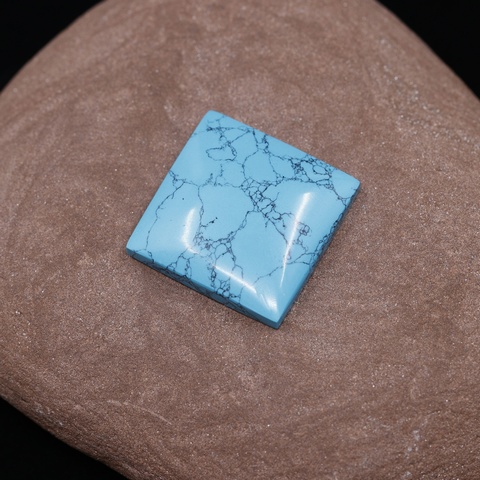 Large Reconstituted Turquoise Square Cabochon