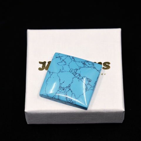 Large Reconstituted Turquoise Square Cabochon