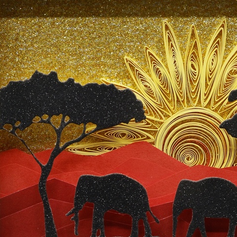 Paper Cut Quilled Savannah