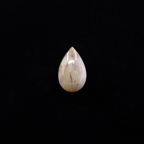 Pink Sagenite Teardrop Cabochon